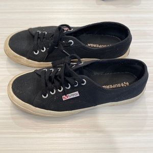 Black Superga sneakers